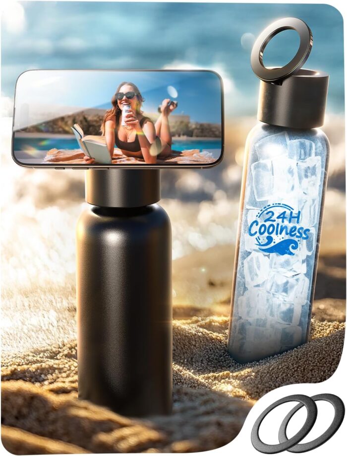 AINOPE Beach Vacation Essentials Smart Water Bottle with MagSafe