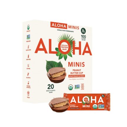 ALOHA Organic Plant Based Protein Bar MINIS |Peanut Butter Cup | 20