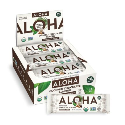 ALOHA Organic Plant Based Protein Bars - Chocolate Coconut Almond,