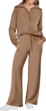 ANRABESS Women 2 Piece Outfits Sweatsuit Oversized Sweatshirt