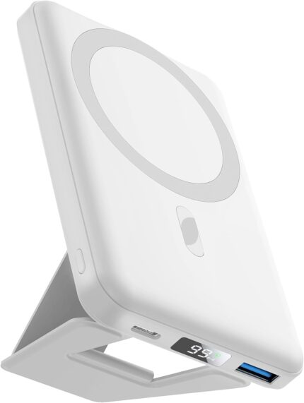 AOGUERBE Magnetic Power Bank, 10000mAh Foldable Wireless Portable