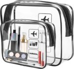 AURUZA 2 Pack TSA Approved Toiletry Bag, Clear Makeup Bag,Travel