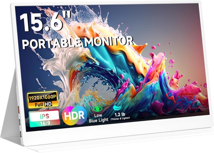 AYY Portable Monitor 15.6inch 1080P FHD, USB-C HDMI Computer Display,