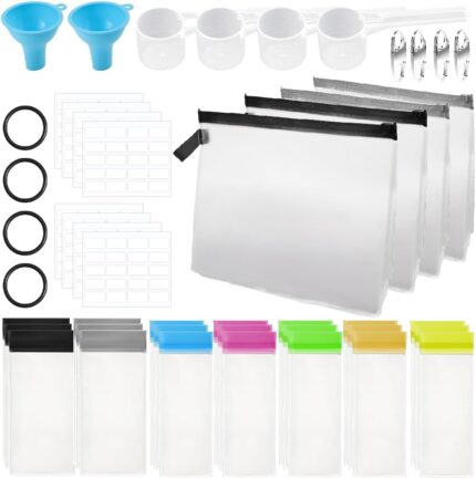 Abnaok 47PCS Protein Powder Travel Container Set,Reusable Powder