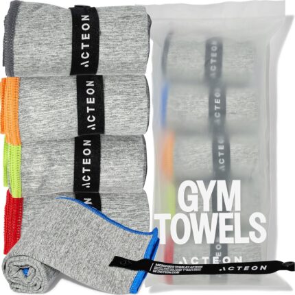 Acteon Microfiber Quick Dry Gym Towel, Silver ION Odor-Free