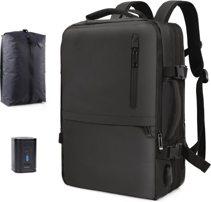 Air Vacuum Backpack for Travel with Air Pump, 60L Expandable Backpack