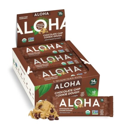 Aloha Organic Plant Based Protein Bars Chocolate Chip Cookie Dough,