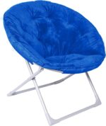 Amazon Basics Faux Fur Saucer Shaped Chair with Foldable Metal Frame,