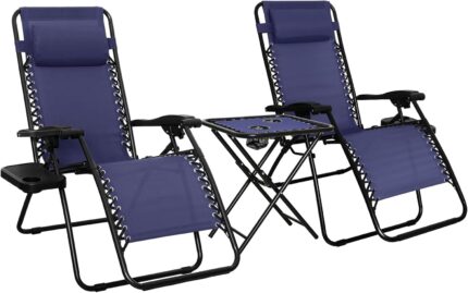 Amazon Basics Outdoor Textilene Adjustable Zero Gravity Folding