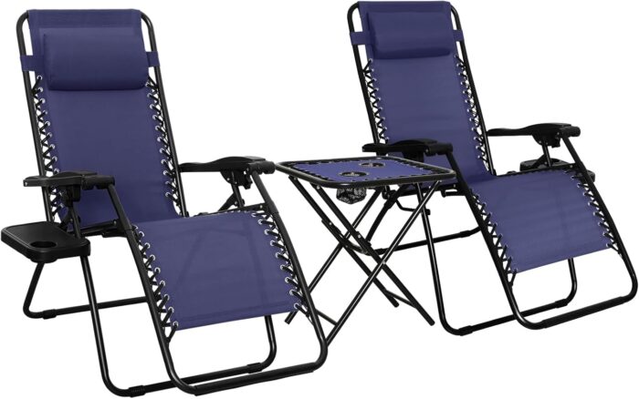 Amazon Basics Outdoor Textilene Adjustable Zero Gravity Folding