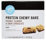 Amazon Brand - Happy Belly Protein Chewy Bars, Peanut, Almond & Dark
