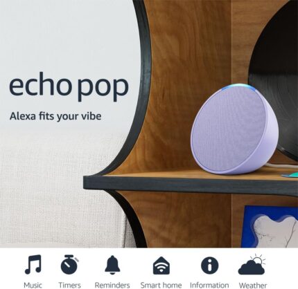 Amazon Echo Pop (newest model), Our smallest Alexa speaker, Fits in