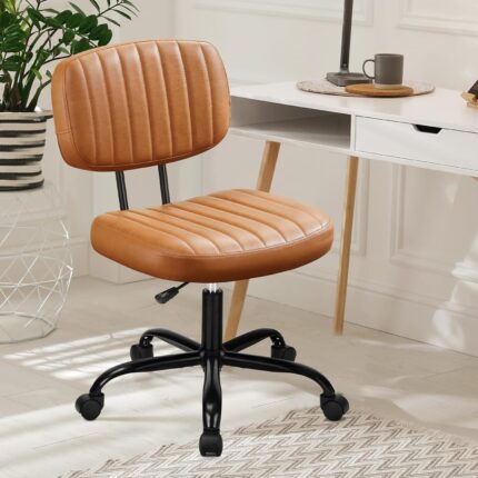 Armless Home Office Desk Chair -Small Ergonomic with Low Back Lumbar