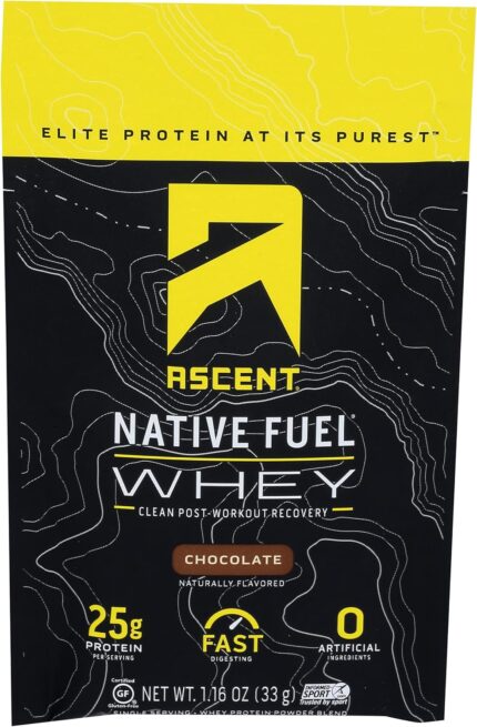 Ascent Chocolate Whey Protein Powder Packet, 1.16 OZ