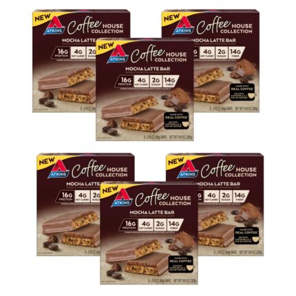 Atkins Coffee House Meal Bar, Mocha Latte, 16g Protein, 4g Net Carbs,