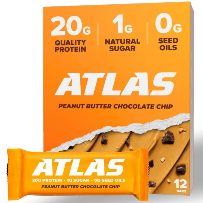 Atlas Protein Bar – 20g Clean Protein, 1g Natural Sugar, No Seed Oils,