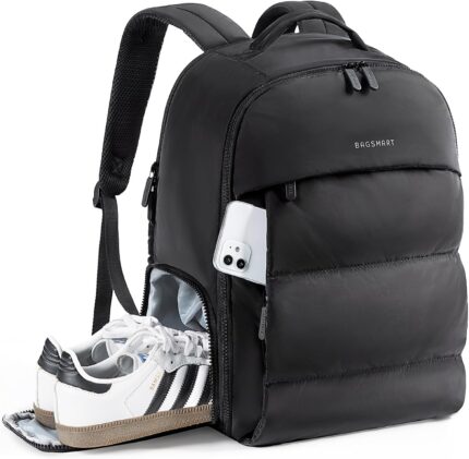 BAGSMART 30L Carry On Backpack with Shoe Compartment, Airline Approved