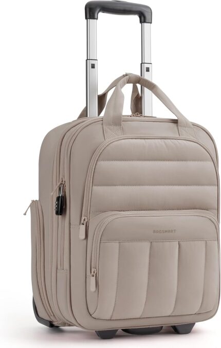 BAGSMART Underseat Carry on Luggage with Wheels, 16-inch Under Seat