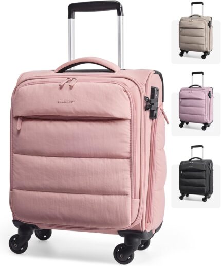 BAGSMART Underseat Carry on Luggage with Wheels, Soft Underseat Travel