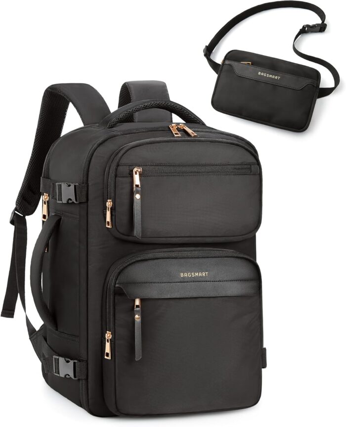 BAGSMART Womens Backpack Carry On Flight Approved, Travel Backpack for