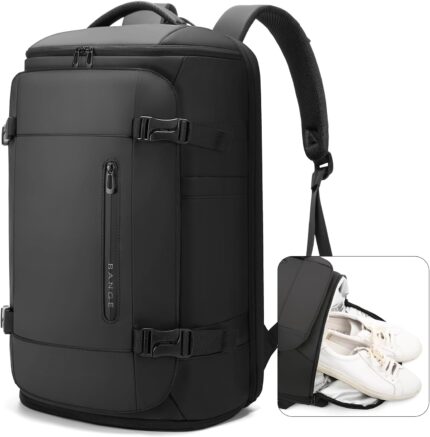 BANGE 40L Travel Backpack with Shoe Compartment, Large Capacity