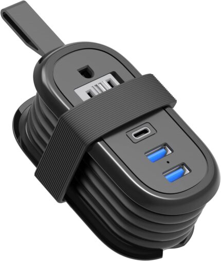 BEVA Travel Power Strip with USB C Ports, 4FT Extension Cord, 2