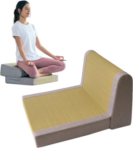 BJDesign Foldable Igusa Tatami Floor Chair - Zen Meditation Cushion