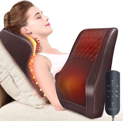 Back Massager Neck Massager with Heat, Shiatsu Massage Pillow for Pain