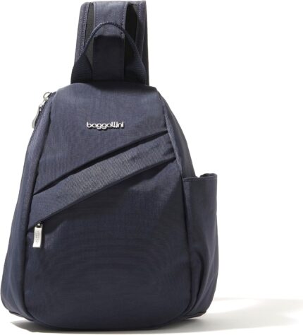 Baggallini Medium Sling Backpack - Lightweight Sling Bag with