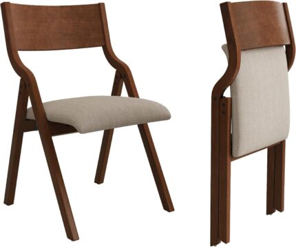 Ball & Cast Folding Dining Chairs Set of 2,Portable Kitchen Chairs