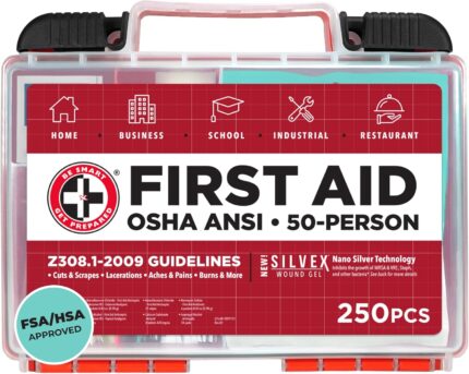 Be Smart Get Prepared OSHA/ANSI First Aid Kit - 50 Person, 250 Pieces