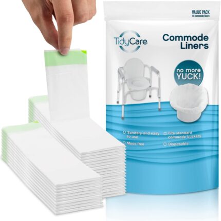 Bedside Commode Liners for Portable Toilet Chair Bucket and Bedpan |