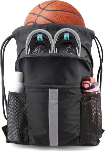 BeeGreen Drawstring Backpack Bag with Shoe Compartment,