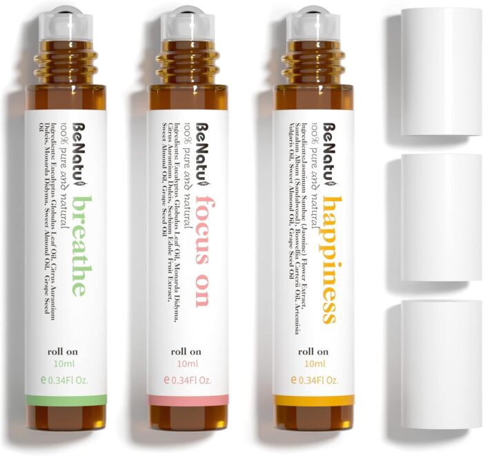 Benatu Essential Oil Blends Set (Breathe, Focus on, Happiness),