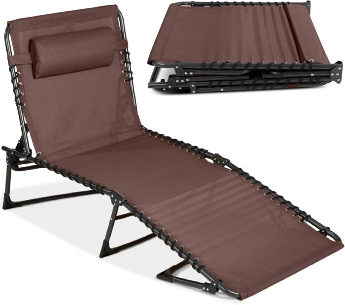 Best Choice Products Patio Chaise Lounge Chair, Portable Outdoor