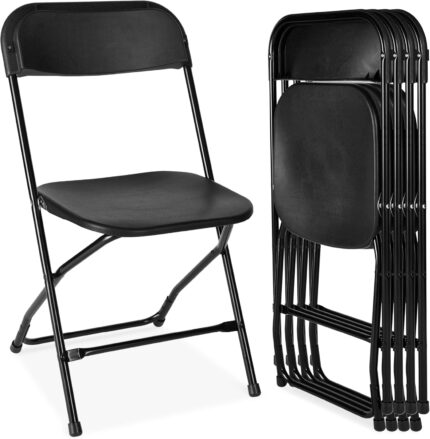 Best Choice Products Set of 4 Plastic Folding Chairs, Portable