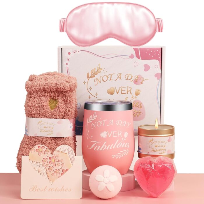 Birthday Gift Baskets for Women, Relaxing Spa Gift Set for Women, Care