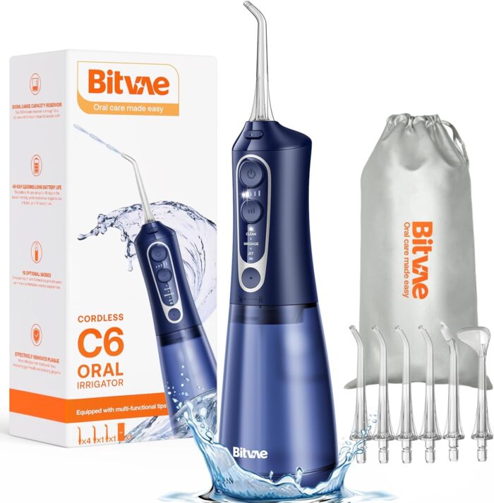 Bitvae Water Dental Flosser Teeth Pick, Cordless Flosser for Travel
