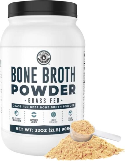 Bone Broth Protein Powder – Pure Grass-Fed Beef Bone Broth, Unflavored