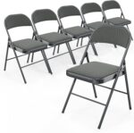 Bonnlo Folding Chair, Padded Folding Chairs with Cushion, Back and