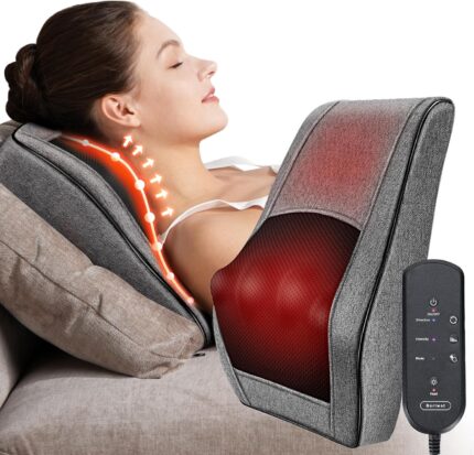 Boriwat Back Massager with Heat, Neck Massager for Pain Relief Deep