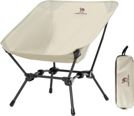 CAMEL CROWN Folding Camping Chair, Lightweight Portable Compact Lawn
