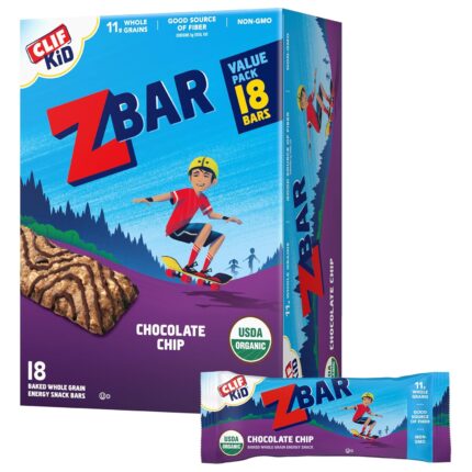 CLIF Kid Zbar - Chocolate Chip - Soft Baked Whole Grain Snack Bars -