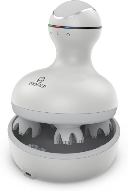 COMFIER Electric Scalp Head Massager with 4 Soft Silicone Massage Head