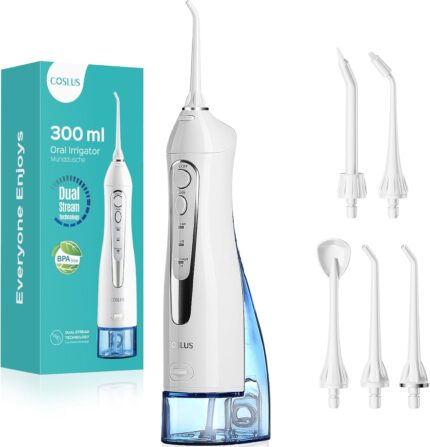 COSLUS Water Dental Flosser Teeth Pick: Portable Cordless Oral