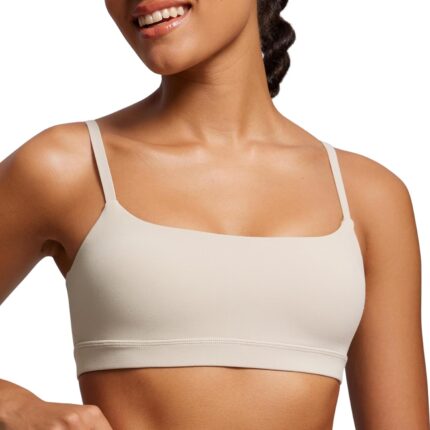 CRZ YOGA Womens Butterluxe Adjustable Spaghetti Strap Sports Bra -
