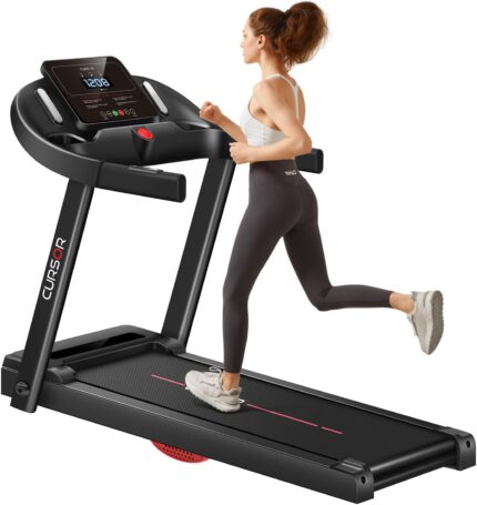 CURSOR FITNESS Home Folding Treadmill with Pulse Sensor, 2.5