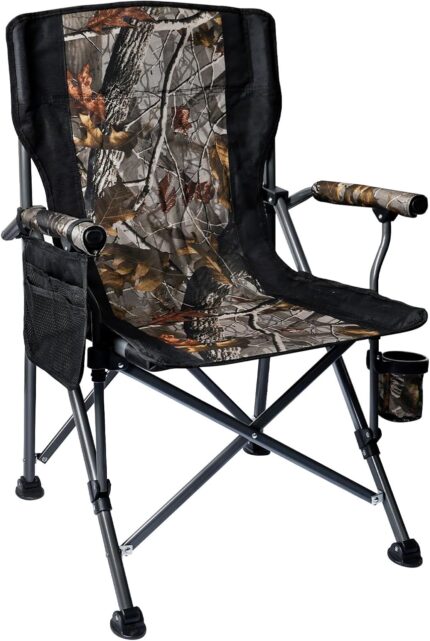 Camping Folding Chair, Heavy Duty Steel Frame Support 400 LBS with
