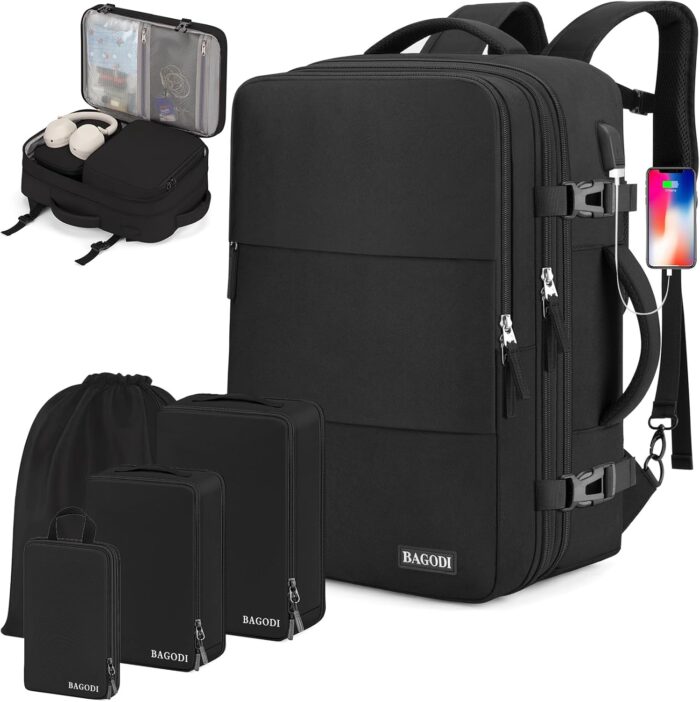 Carry On Backpack, 42L Flight Approved Travel Backpack for Men &