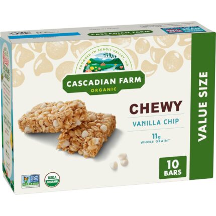 Cascadian Farm Organic Vanilla Chip Chewy Granola Bars, Value Size, 10